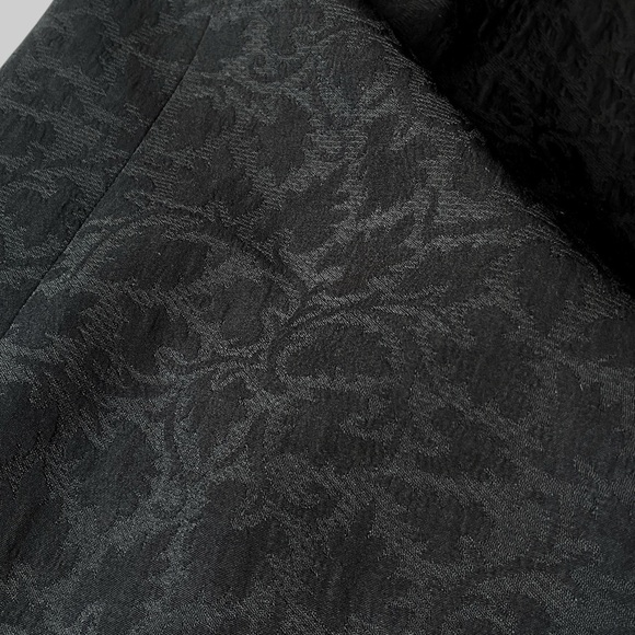 Vtg 90s Richards Black Jacquard Longline Blazer Jacket Structured Minimalist M - Picture 8 of 15